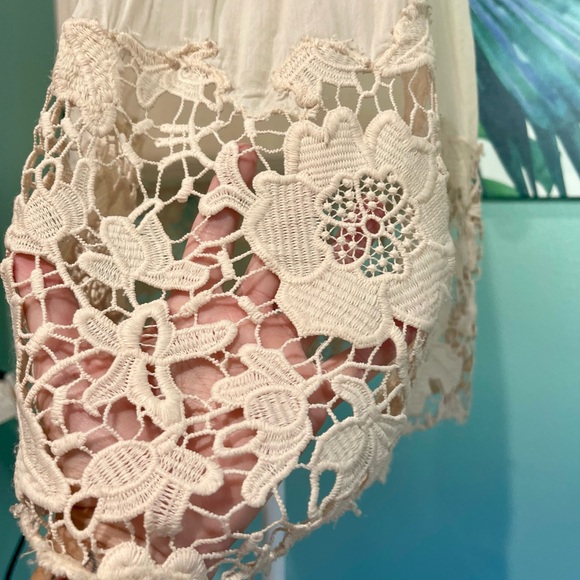 🍑☺️Anthropologie Holding Horses Soft Peach Mesh Detail Babydoll Dress🧡💌 - Picture 6 of 13